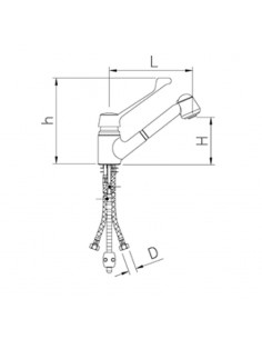 Grifo monomando codo con ducha extensible de Fricosmos 2