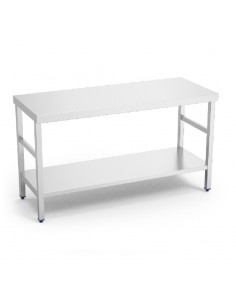 Mesa de trabajo central fondo 500 con estante de Fricosmos