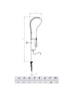 Grifo ducha dos aguas con caño serie RD de Fricosmos 2