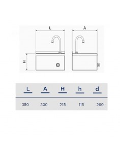 Lavamanos mural XS agua mezclada de Fricosmos 2