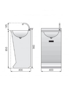 Lavamanos de pie LP-44-D de Edenox 2