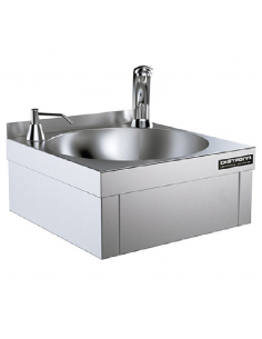 Lavamanos mural electrónico con dispensador de Distform