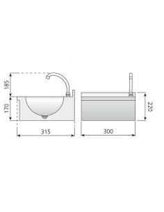 Lavamanos mural LM-33 de Edenox 2