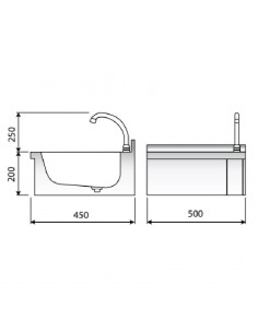 Lavamanos mural LM-54 de Edenox 2