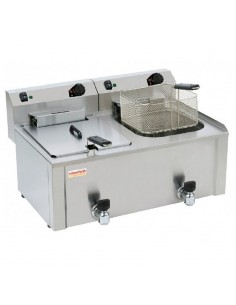 Freidora eléctrica doble potenciada FRE-10+10 PLG TRI de...