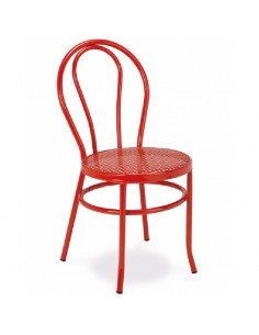 Silla de acero M105 roja de Muebles Romero