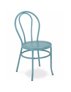 Silla de acero M105 celeste de Muebles Romero