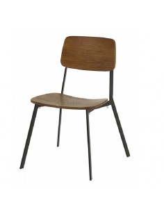 Silla de acero y madera M1041 de Muebles Romero