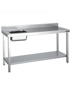 Mesa de trabajo con cubeta y estante fondo 700 de Distform