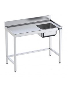 Mesa de trabajo con cubeta y perfil salvaaguas fondo 700...