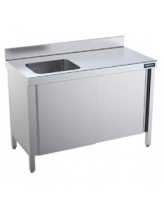 Mesa de trabajo con cubeta y puertas fondo 600 de Distform