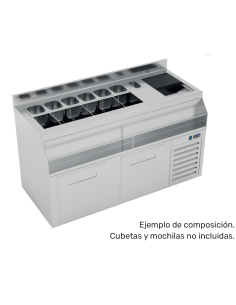 Mueble coctelero refrigerado de 1200 mm de Ideacer 2