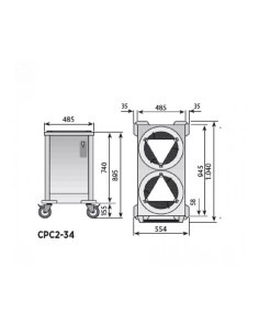 Carro caliente dispensador de platos CPC2-28 de Edenox 2