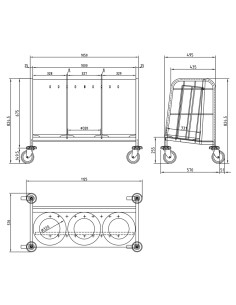 Carro simple para transporte platos CP-150 de Edenox 2