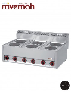 Cocina eléctrica serie 600 modelo CE-6F TRI de Savemah
