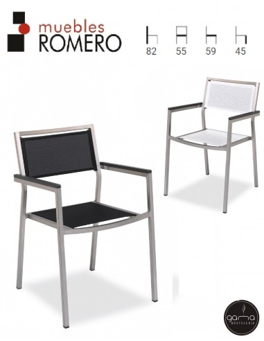 Sillón de aluminio y textiline M257 de Muebles Romero