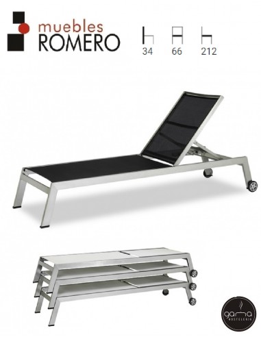 Tumbona de aluminio M806 de Muebles Romero
