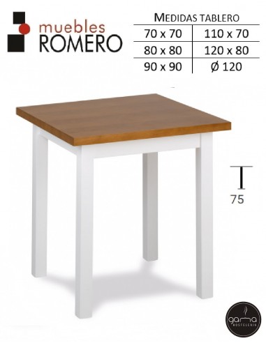 Mesa de madera de pino barnizado M17 BM de M. Romero
