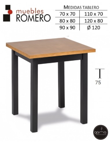 Mesa de madera de pino barnizado M17 AM de M. Romero