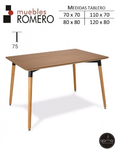 Mesa de madera de haya M3050 N de M. Romero