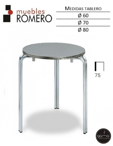 Mesa de aluminio y acero M381 de M. Romero