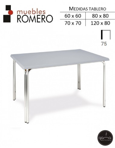 Mesa de aluminio con tablero Werzalit M382 de M. Romero