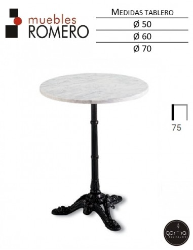 Mesa de aluminio y mármol M332 de M. Romero