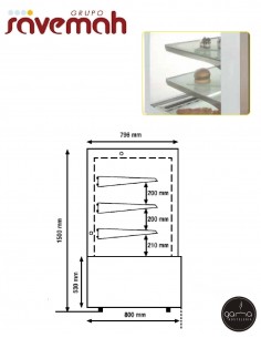 Vitrina pastelería 3 estantes de 890 L - VPP815-3 de Savemah 2