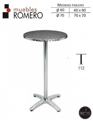 Mesa alta de aluminio M393 de Muebles Romero