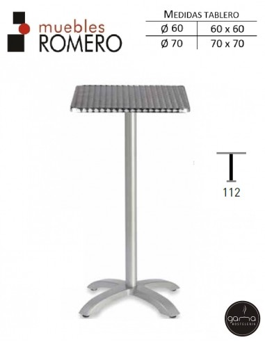 Mesa alta de aluminio M394 de Muebles Romero